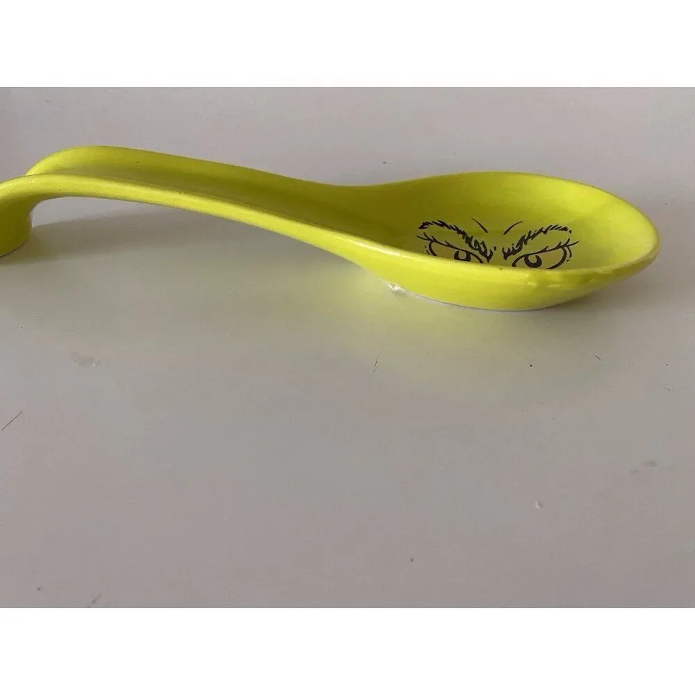 Dr Seuss How The Grinch Stole Christmas Ceramic Spoon Rest‎ Holiday Green NEW